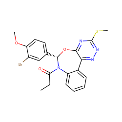 CCC(=O)N1c2ccccc2-c2nnc(SC)nc2O[C@H]1c1ccc(OC)c(Br)c1 ZINC000000684305