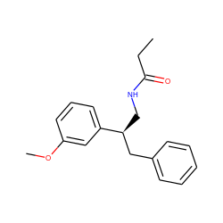 CCC(=O)NC[C@@H](Cc1ccccc1)c1cccc(OC)c1 ZINC000035075348