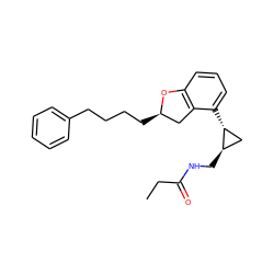 CCC(=O)NC[C@@H]1C[C@H]1c1cccc2c1C[C@@H](CCCCc1ccccc1)O2 ZINC000003816220