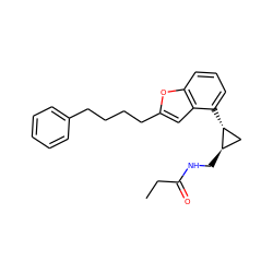 CCC(=O)NC[C@@H]1C[C@H]1c1cccc2oc(CCCCc3ccccc3)cc12 ZINC000003816218