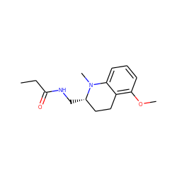 CCC(=O)NC[C@H]1CCc2c(OC)cccc2N1C ZINC000473126190