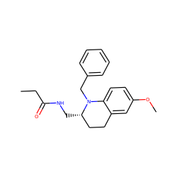 CCC(=O)NC[C@H]1CCc2cc(OC)ccc2N1Cc1ccccc1 ZINC000473112611