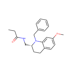 CCC(=O)NC[C@H]1CCc2ccc(OC)cc2N1Cc1ccccc1 ZINC000473114664