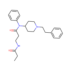 CCC(=O)NCCC(=O)N(c1ccccc1)C1CCN(CCc2ccccc2)CC1 ZINC000036216370