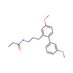 CCC(=O)NCCCc1cc(OC)ccc1-c1cccc(OC)c1 ZINC000095583834