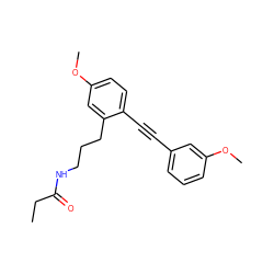 CCC(=O)NCCCc1cc(OC)ccc1C#Cc1cccc(OC)c1 ZINC000095585565