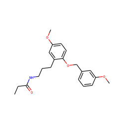 CCC(=O)NCCCc1cc(OC)ccc1OCc1cccc(OC)c1 ZINC000095585406