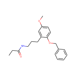 CCC(=O)NCCCc1cc(OC)ccc1OCc1ccccc1 ZINC000049069897