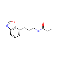 CCC(=O)NCCCc1cccc2ncoc12 ZINC000027211411