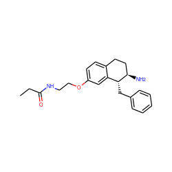 CCC(=O)NCCOc1ccc2c(c1)[C@@H](Cc1ccccc1)[C@H](N)CC2 ZINC000167843930