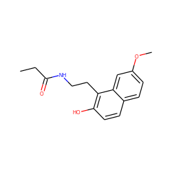 CCC(=O)NCCc1c(O)ccc2ccc(OC)cc12 ZINC000026492723