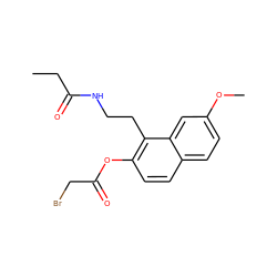 CCC(=O)NCCc1c(OC(=O)CBr)ccc2ccc(OC)cc12 ZINC000013775877