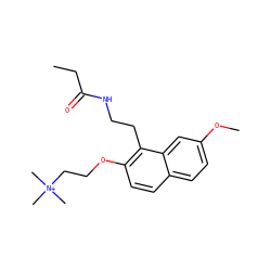 CCC(=O)NCCc1c(OCC[N+](C)(C)C)ccc2ccc(OC)cc12 ZINC000026477208