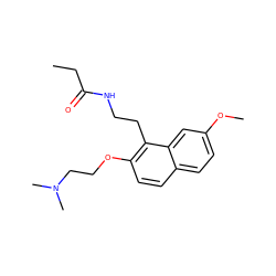 CCC(=O)NCCc1c(OCCN(C)C)ccc2ccc(OC)cc12 ZINC000026475909