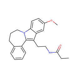 CCC(=O)NCCc1c2n(c3ccc(OC)cc13)CCCc1ccccc1-2 ZINC000013494181