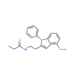 CCC(=O)NCCc1cc2c(OC)cccc2n1-c1ccccc1 ZINC000013781144