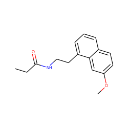 CCC(=O)NCCc1cccc2ccc(OC)cc12 ZINC000013650487