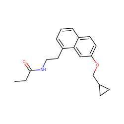 CCC(=O)NCCc1cccc2ccc(OCC3CC3)cc12 ZINC000013781763