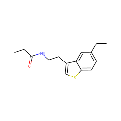 CCC(=O)NCCc1csc2ccc(CC)cc12 ZINC000013781748