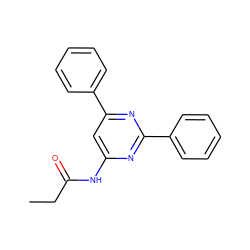 CCC(=O)Nc1cc(-c2ccccc2)nc(-c2ccccc2)n1 ZINC000013586451