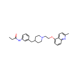 CCC(=O)Nc1cccc(CC2CCN(CCOc3cccc4nc(C)ccc34)CC2)c1 ZINC000040430354