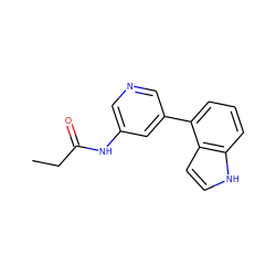 CCC(=O)Nc1cncc(-c2cccc3[nH]ccc23)c1 ZINC000299852396