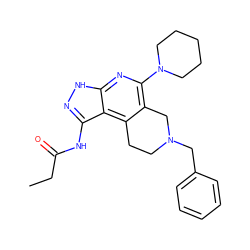 CCC(=O)Nc1n[nH]c2nc(N3CCCCC3)c3c(c12)CCN(Cc1ccccc1)C3 ZINC000049089897