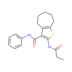 CCC(=O)Nc1sc2c(c1C(=O)Nc1ccccc1)CCCCC2 ZINC000000186954