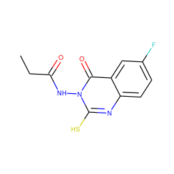 CCC(=O)Nn1c(S)nc2ccc(F)cc2c1=O ZINC000653799646