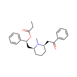 CCC(=O)O[C@@H](C[C@@H]1CCC[C@H](CC(=O)c2ccccc2)N1C)c1ccccc1 ZINC000045357320