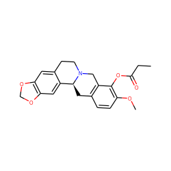 CCC(=O)Oc1c(OC)ccc2c1CN1CCc3cc4c(cc3[C@@H]1C2)OCO4 ZINC000095593892