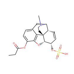 CCC(=O)Oc1ccc2c3c1O[C@H]1[C@@H](OS(=O)(=O)O)C=C[C@H]4[C@@H](C2)N(C)CC[C@]314 ZINC000036221929