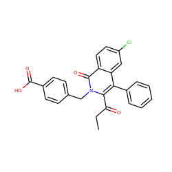 CCC(=O)c1c(-c2ccccc2)c2cc(Cl)ccc2c(=O)n1Cc1ccc(C(=O)O)cc1 ZINC000029063068