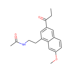 CCC(=O)c1cc(CCNC(C)=O)c2cc(OC)ccc2c1 ZINC000013781829