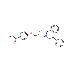 CCC(=O)c1ccc(OC[C@H](O)CN(CCc2ccccc2)Cc2ccccc2)cc1 ZINC000004811078