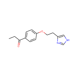 CCC(=O)c1ccc(OCCc2c[nH]cn2)cc1 ZINC000013758829