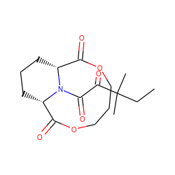 CCC(C)(C)C(=O)C(=O)N1[C@H]2CCC[C@@H]1C(=O)OCCCOC2=O ZINC000027302976