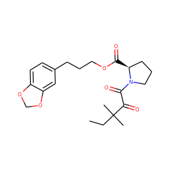 CCC(C)(C)C(=O)C(=O)N1CCC[C@@H]1C(=O)OCCCc1ccc2c(c1)OCO2 ZINC000027555929