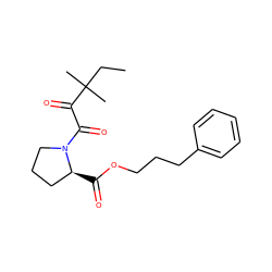 CCC(C)(C)C(=O)C(=O)N1CCC[C@@H]1C(=O)OCCCc1ccccc1 ZINC000002001830