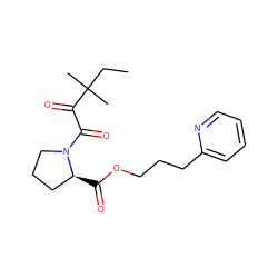 CCC(C)(C)C(=O)C(=O)N1CCC[C@@H]1C(=O)OCCCc1ccccn1 ZINC000027559447