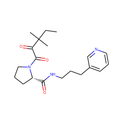 CCC(C)(C)C(=O)C(=O)N1CCC[C@H]1C(=O)NCCCc1cccnc1 ZINC000013475355