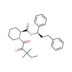 CCC(C)(C)C(=O)C(=O)N1CCCC[C@H]1C(=O)O[C@H](CCc1ccccc1)c1ccccc1 ZINC000011325690