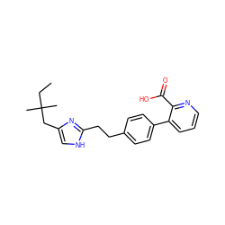 CCC(C)(C)Cc1c[nH]c(CCc2ccc(-c3cccnc3C(=O)O)cc2)n1 ZINC000049125073