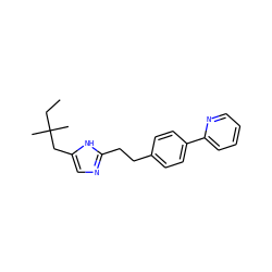 CCC(C)(C)Cc1cnc(CCc2ccc(-c3ccccn3)cc2)[nH]1 ZINC000049070819