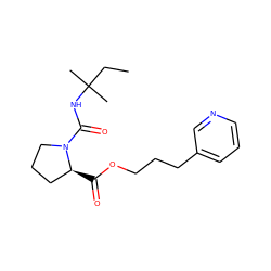 CCC(C)(C)NC(=O)N1CCC[C@@H]1C(=O)OCCCc1cccnc1 ZINC000027559802