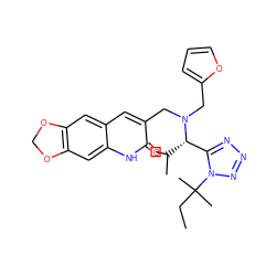 CCC(C)(C)n1nnnc1[C@H](C(C)C)N(Cc1ccco1)Cc1cc2cc3c(cc2[nH]c1=O)OCO3 ZINC000013151176