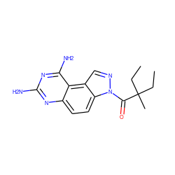 CCC(C)(CC)C(=O)n1ncc2c3c(N)nc(N)nc3ccc21 ZINC000045303184