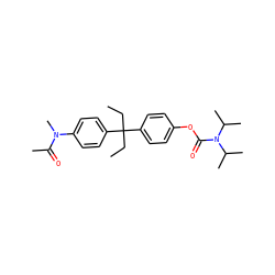 CCC(CC)(c1ccc(OC(=O)N(C(C)C)C(C)C)cc1)c1ccc(N(C)C(C)=O)cc1 ZINC000028950168