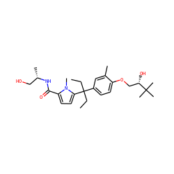 CCC(CC)(c1ccc(OC[C@H](O)C(C)(C)C)c(C)c1)c1ccc(C(=O)N[C@@H](C)CO)n1C ZINC000096285620