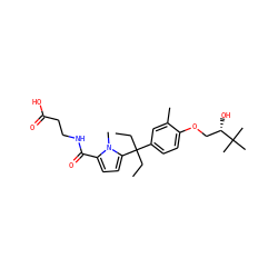 CCC(CC)(c1ccc(OC[C@H](O)C(C)(C)C)c(C)c1)c1ccc(C(=O)NCCC(=O)O)n1C ZINC000096285606